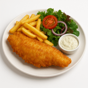 Deep fried hake
